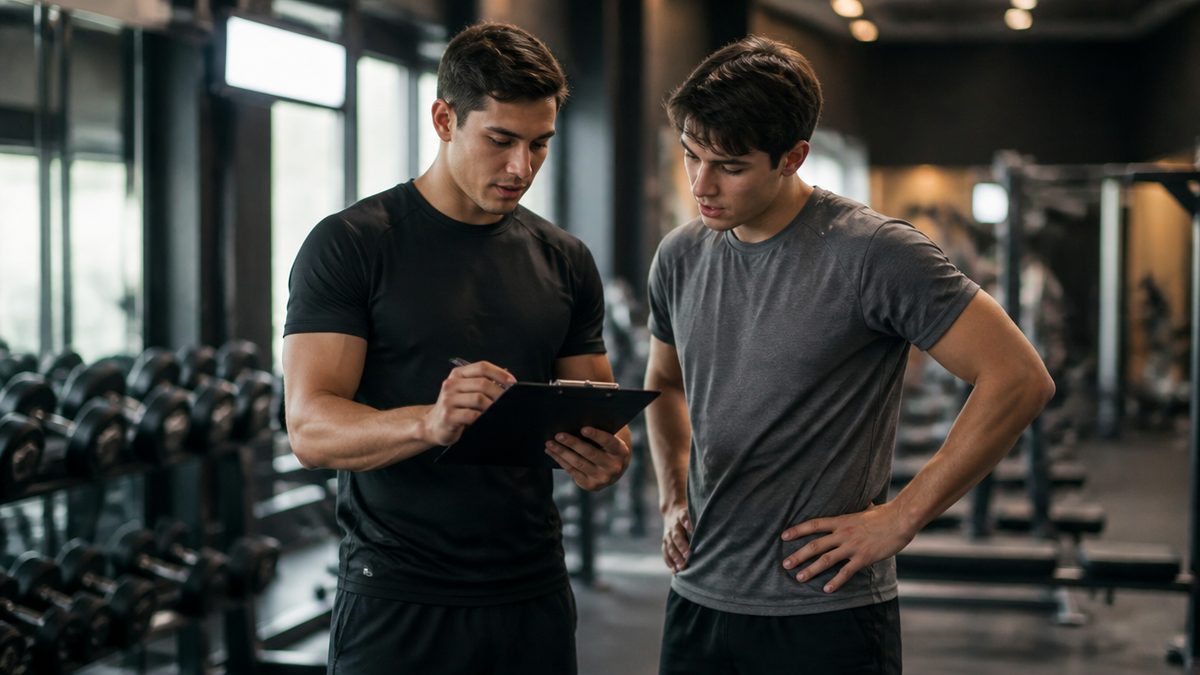 What should a beginner do on his first day of the gym?